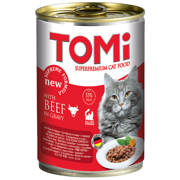 TOMi (Томи) Cat Beef in Gravy - Влажный корм для котов с говядиной 400 г