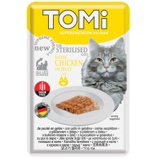 TOMi (Томі) For Sterilised Cats with Chicken in Jelly - Вологий корм для стерилізованих котів з куркою в желе 85 г
