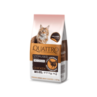 Quattro (Кватро) Cat Grain Free Chicken Sterilised Adult - Сухой беззерновой корм для взрослых стерилизованных котов с мясом курицы 1.5 кг
