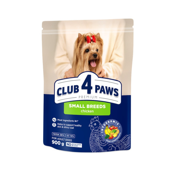 Club 4 Paws (Клуб 4 Лапы) Dog Premium Small Breeds Chicken - Сухой корм для собак мелких пород с курицей 900 г