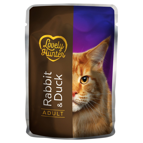 Lovely Hunter (Лавли Хантер) Adult with Rabbit and Duck - Влажный корм для взрослых кошек с крольчатиной и уткой 85 г