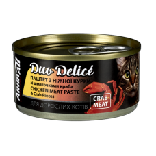 AnimAll (Энимал) Cat Duo Delice Chicken&Crab - Влажный корм для кошек паштет из курицы и кусочками краба 80 г