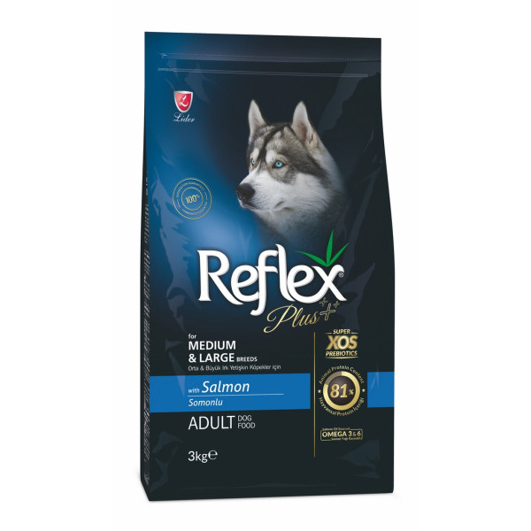 Reflex Plus (Рефлекс Плюс) Dog Medium & Large Breed Salmon - Сухой корм для собак средних и крупных пород с лососем 3 кг