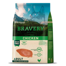 Bravery (Бравери) Dog Adult Max/Med Breed Chicken - Сухой корм для собак больших и средних пород беззерновой с курицей 4 кг