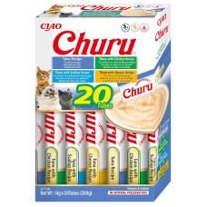 INABA (Інаба) Cat Churu Mousse Tuna Varieties - Ласощі для котів вершковий мус у стіках різновиди смаків з тунцем 280 г
