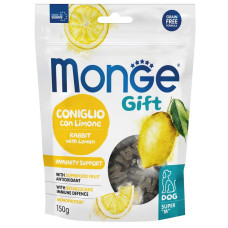 Monge (Монж) Gift Dog Grain Free Rabbit & Lemon Immunity Support Adult All Breeds - Ласощі беззернові для дорослих собак усіх порід для підтримки імунітету з м’ясом кролика та лимоном 150 г