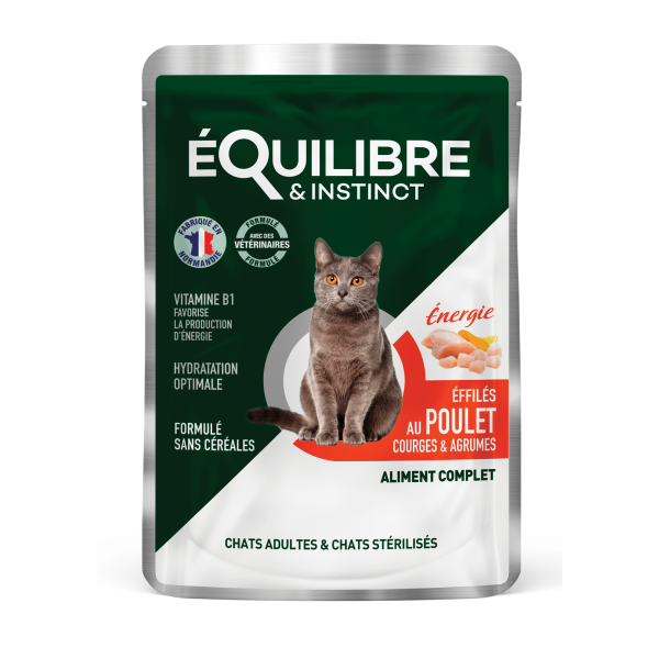 Equilibre & Instinct (Эквилибре & Инстинкт) Cat Sterilised Chicken, Pumpkin & Citrus fruits - Влажный корм для стерилизованных кошек с курицей, тыквой и цитрусовыми 85 г