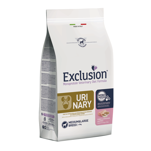 Exclusion (Эксклюжн) Dog Urinary Medium/Large Breed - Сухой корм со свининой для собак средних и крупных пород для поддержки мочевыделительной системы 2 кг