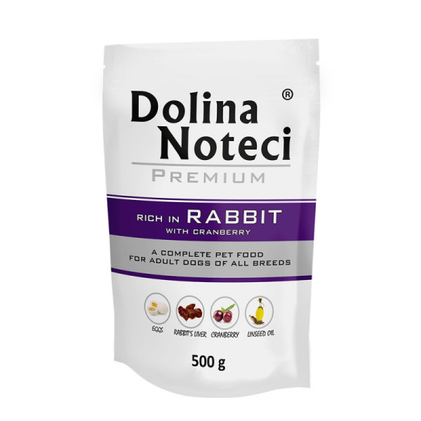 Dolina Noteci (Долина Нотецы) Dog Premium With Rabbit - Влажный корм для собак с кроликом с клюквой 500 г