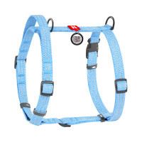 WauDog (ВауДог) Re-cotton Blue - Шлей для собак анатомический Н-образный с ручкой голубая (Ш 15 мм, A 36-42 см, B 35-50 см) S