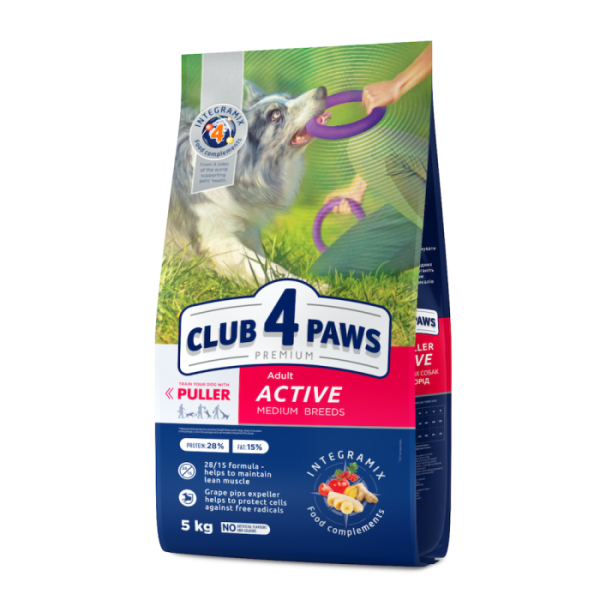 Club 4 Paws (Клуб 4 Лапы) Dog Premium Active Medium Breeds Chicken - Сухой корм для собак средних пород с активным образом жизни, с курицей 5 кг