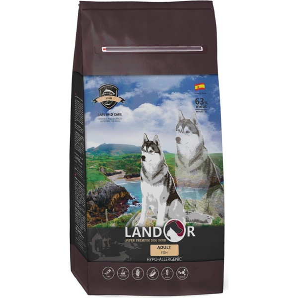 Landor (Ландор) Adult Dog Fish & Rice - Сухий корм для дорослих собак усіх порід з рибою та рисом 3 кг