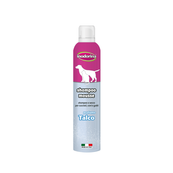 Inodorina (Инодорина) Shampoo Mousse Talco - Шампунь-мусс для щенков, собак и кошек с ароматом талька 300 мл