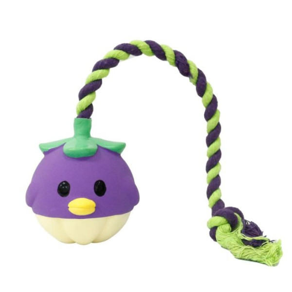 Misoko (Мисоко) Dog Toy Rope Fruit Purple - Игрушка для собак с веревкой фрукт латекс фиолетовая 40 см