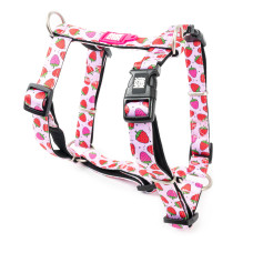 Max & Molly (Макс Моллі) H-Harness Strawberry Dream L - Шлея для собак із принтом полунична мрія
