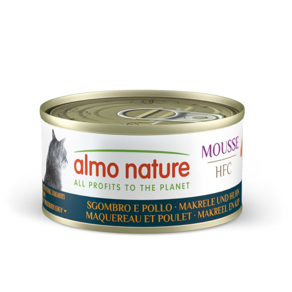 Almo Nature (Альмо Натюр) HFC Cat Mousse Mackerel & Chicken - Влажный корм для кошек со скумбрией и курицей 70 г