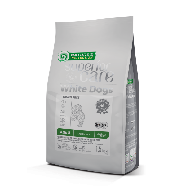 Nature’s Protection (Натур Протекшн) Dog Superior Care Gf White Adult Small Breed Insect - Сухой беззерновой корм для взрослых собак мелких пород с белой шерстью с белками насекомых 1.5 кг