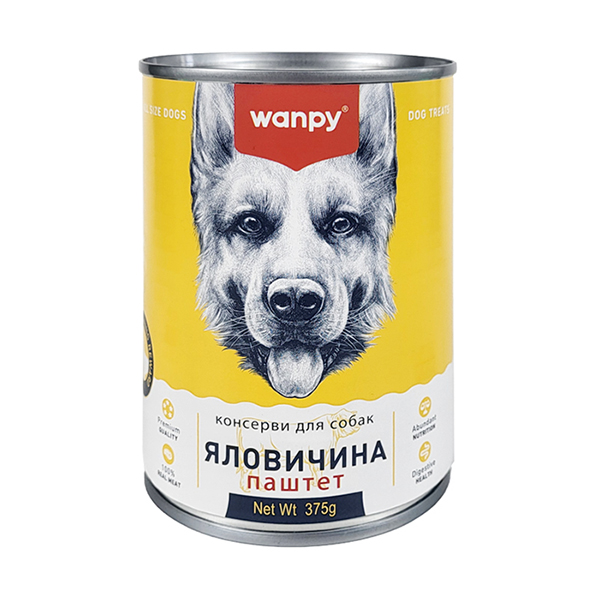 Wanpy (Ванпи) Dog Beef - Влажный корм для собак паштет с говядиной 375 г