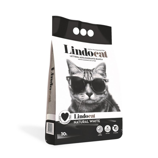 Lindocat (Линдокет) Natural White - Наполнитель для кошачьих туалетов бентонитовый (без запаха, большая гранула) 10 л