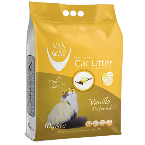 Van Cat (Ван Кэт) Vanilla - Наполнитель для кошачьих туалетов бентонитовый с ароматом ванили 10 кг
