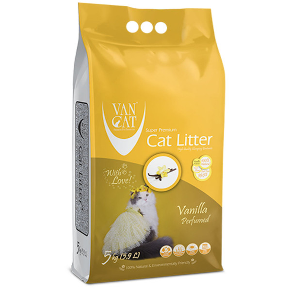 Van Cat (Ван Кэт) Vanilla - Наполнитель для кошачьих туалетов бентонитовый с ароматом ванили 5 кг