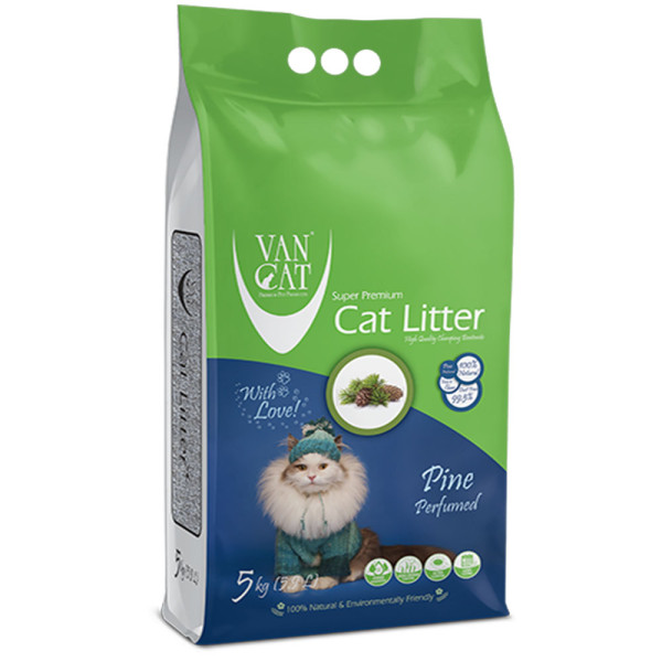 Van Cat (Ван Кэт) Pine - Наполнитель для кошачьих туалетов бентонитовый с ароматом сосны 5 кг