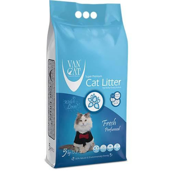 Van Cat (Ван Кэт) Fresh - Наполнитель для кошачьих туалетов бентонитовый с ароматом свежести 5 кг