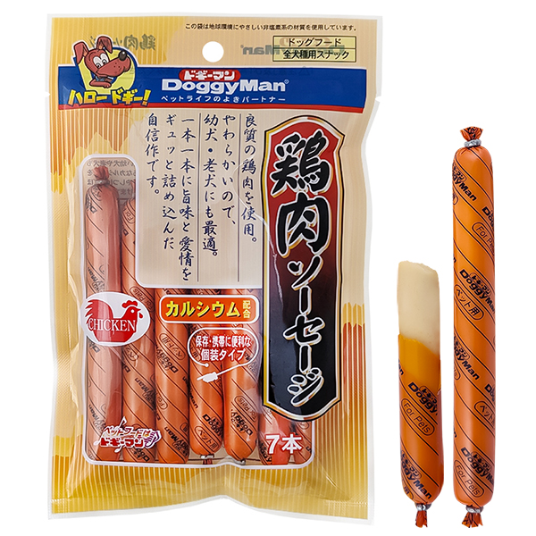 DoggyMan (Догимен) Sausages With Chicken - Лакомство для собак любого возраста всех пород куриные сосиски 105 г