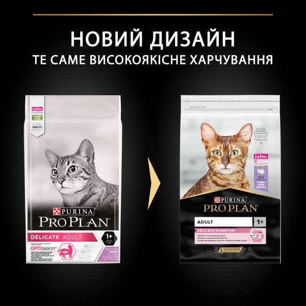 Purina Pro Plan (Пуріна Про План) DeliCate Turkey - Сухий корм для котів з чутливим шлунком з індичкою 1.5 кг