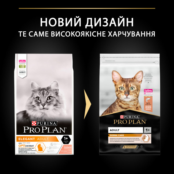 Purina Pro Plan (Пурина Про План) Elegant Salmon - Сухой корм для кошек для поддержки здоровья кожи и шерсти с лососем 1.5 кг