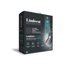 Lindocat (Ліндокет) Advanced Carbon + Micro (Box) - Наповнювач для котячих туалетів бентонітовий білий з активованим вугіллям в коробці 6 л