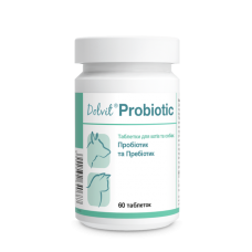 Dolfos (Долфос) Cat & Dog Dolvit Probiotic - Добавка для дорослих котів та собак з пробіотиком та пребіотиком для догляду за кишечником 60 таб.