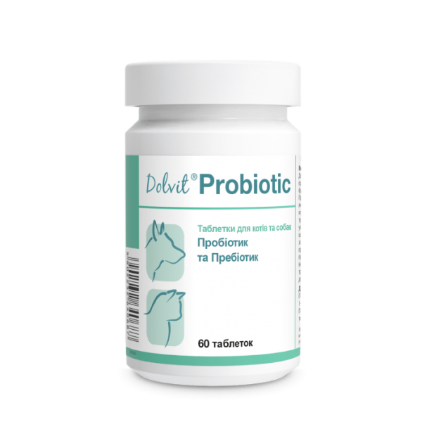 Dolfos (Долфос) Cat & Dog Dolvit Probiotic - Добавка для взрослых котов и собак с пробиотиком и пребиотиком для ухода за кишечником 60 таб.