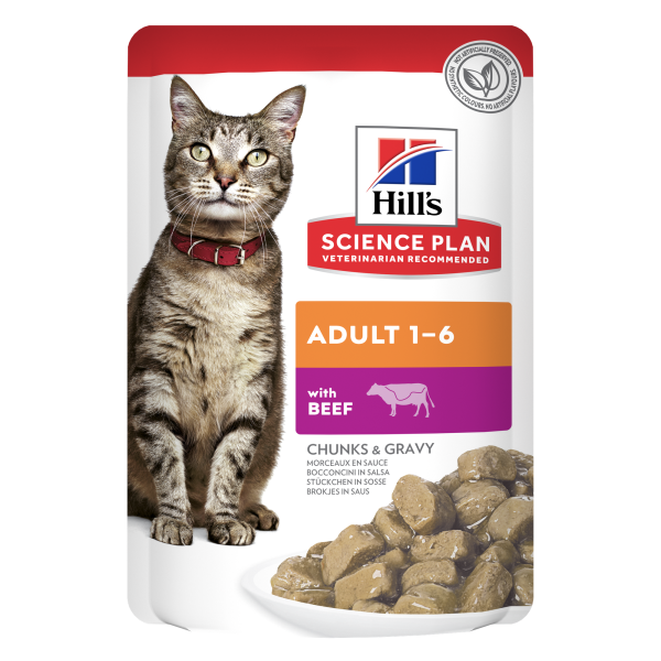 Hill`s (Хилс) Science Plan Cat Beef Chunks & Gravy Adult - Влажный корм для взрослых кошек кусочки в соусе с мясом говядины 85 г