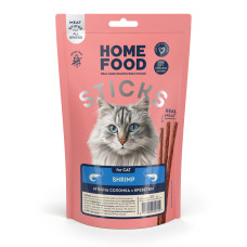 Home Food (Хоум Фуд) Cat Grain Free Shrimp Meat Strips All Life Stages - Ласощі беззернові для котів будь-якого віку м’ясна соломка з креветками 40 г