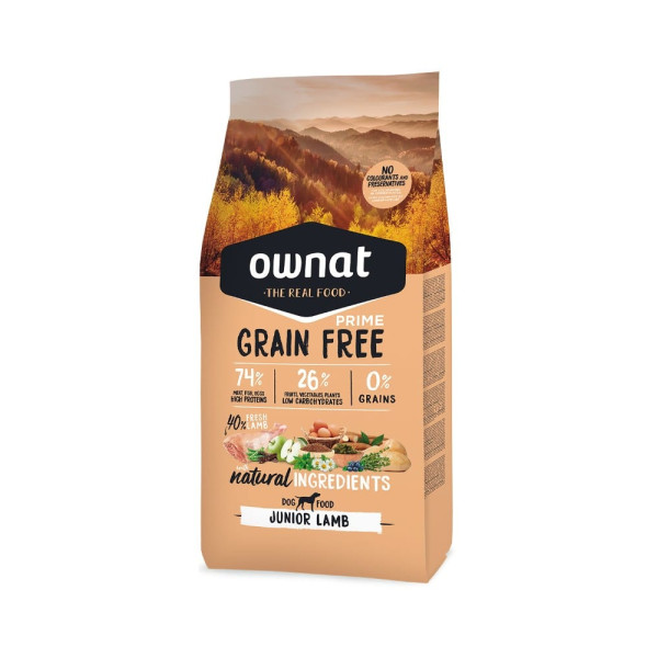 Ownat Dog Junior Grain Free Lamb - Сухой беззерновой корм для щенков с ягнёнком 3 кг