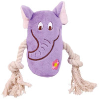 Trixie (Трикси) Animal with Rope - Игрушка для собак с канатом и пискавкой 13 см
