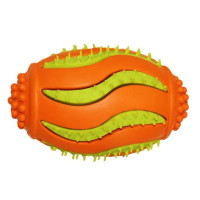 Misoko (Мисоко) Dog Toy Rugby Ball Green & Orange - Игрушка для собак мяч для регби резина зеленый и оранжевый 9 см