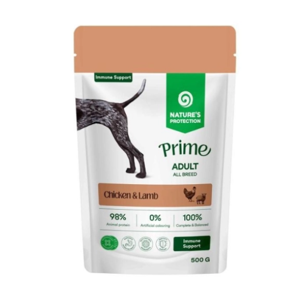 Nature’s Protection (Натур Протекшн) Prime Immunity Support Adult Dogs All Breeds With Chicken And Lamb - Влажный корм для взрослых собак с курицей и ягненком 500 г