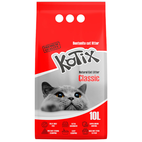 Kotix (Котикс) Bentonite White - Бентонитовый наполнитель для кошачьего туалета 10 л