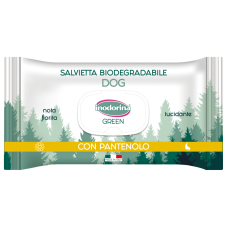 Inodorina (Інодоріна) Green Pantenolo - Вологі біорозкладні серветки з пантенолом для всіх типів шерсті собак 30 шт
