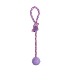 Misoko&Co (Місоко&Ко) Ball with Rope Purple - Іграшка для собак фіолетовий м\'яч з мотузкою 37x5 см