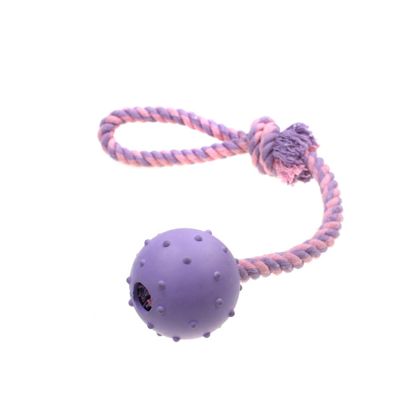 Misoko&Co (Мисоко&Ко) Ball with Rope Purple - Игрушка для собак фиолетовый мяч с веревкой 37x5 см