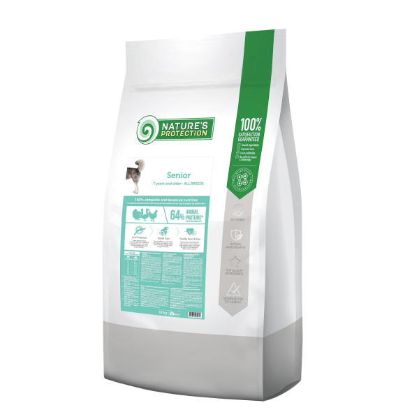 Nature`s Protection (Натур Протекшн) Senior All Breeds 7+ - Сухой корм для взрослых собак старше 7 лет с птицей 18 кг