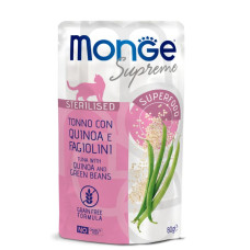 Monge (Монж) Supreme Cat Grain Free Tuna, Quinoa & Green Beans Sterilised Adult - Вологий беззерновий корм для дорослих стерилізованих котів з м’ясом тунця, кіноа та стручковою квасолею 80 г