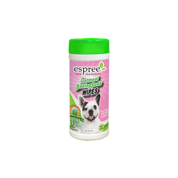 Espree (Эспри) Oatmeal Baking Soda Wipes - Влажные салфетки для собак с питьевой содой и протеинами овса 50 шт.