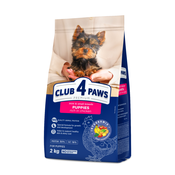 Club 4 Paws (Клуб 4 Лапы) Puppy Premium Small Breeds Chicken - Сухой корм для щенков мелких пород с курицей 2 кг