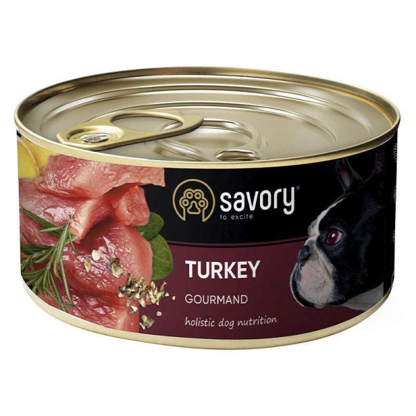 Savory (Сейвори) Dog Gourmand Turkey - Влажный корм для собак с индейкой 200 г