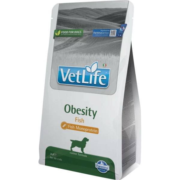 Farmina Vet Life (Фармина Вет Лайф) Dog Fish Obesity Adult All Breeds - Сухой лечебный корм для взрослых собак всех пород для снижения лишнего веса с мясом рыбы 2 кг
