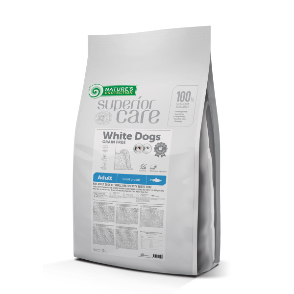 Nature\'s Protection (Натур Протекшн) Superior Care White Dogs Grain Free Adult Small & Mini Breeds Herring - Сухой корм для взрослых собак малых пород с белой шерстью 10 кг